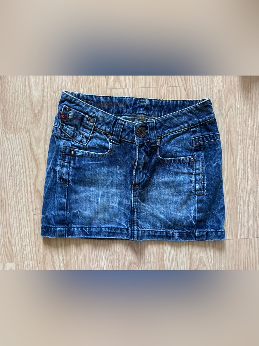 Miss Sixty Classic Dark Blue Denim Mini Skirt